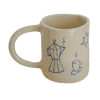 handbuilt scribble mug - supper club (blue)