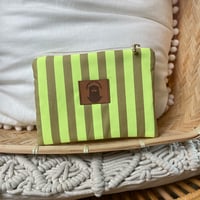 Image 2 of Pochette zippée Salem "pois roses","rayures jaunes", "rayures roses" et "pois violet"