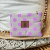 Image 4 of Pochette zippée Salem "pois roses","rayures jaunes", "rayures roses" et "pois violet"