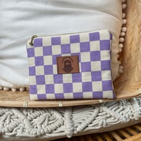 Image 2 of Pochettes zippées Salem "Damier violet","Feuilles roses","Prune","Orange sanguine"