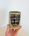 baked bean can cup - light green