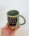 baked bean can mug - light green