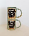 baked bean can mug - light green