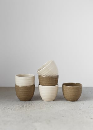 Image of Ribbed cortado cup in Brown