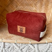 Image 3 of Trousse Figaro Medium (Velours rouille et feuilles vertes)