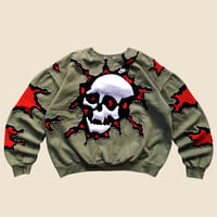 Image 1 of REWORKED NIKE CRACKY 3D PUFF SKULL SWEATSHIRT SIZE L BOXY