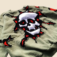 Image 2 of REWORKED NIKE CRACKY 3D PUFF SKULL SWEATSHIRT SIZE L BOXY