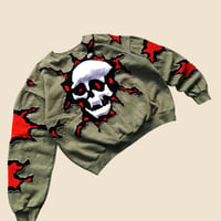 Image 3 of REWORKED NIKE CRACKY 3D PUFF SKULL SWEATSHIRT SIZE L BOXY