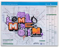 SMILE MORE OFTEN BY SKYHIGH. ORIGINAL GRAFFITI ART ON LARGE RAIL MAP. No.6