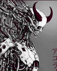 Image 3 of "Machine God Acolyte" Burgundy Variant Fine Art Print