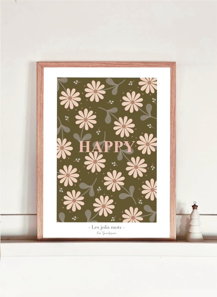 Image of Affiche A4 ou A3 - Happy - Les jolis mots