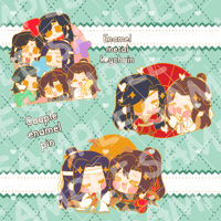Image 1 of NEW Couple Pins and Group Enamel Keychain 