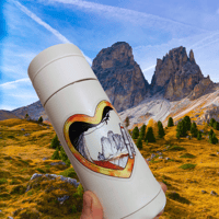 Image 2 of Orange Dolomites Climbing Heart - transparent sticker