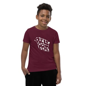 Image of Belmont Map youth t-shirt (maroon/white)