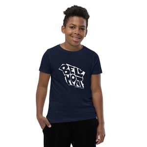 Image of Belmont Map youth t-shirt (navy/white)