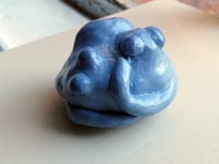 Image 4 of Little Blue Creature - OOAK Air-dry Clay Figurine - Free Shipping