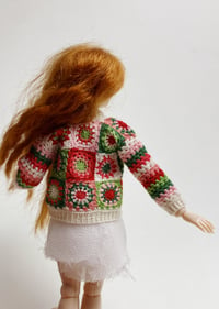 Image 3 of Crocheted Cardigan for 1:12 scale dolls