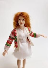 Image 4 of Crocheted Cardigan for 1:12 scale dolls