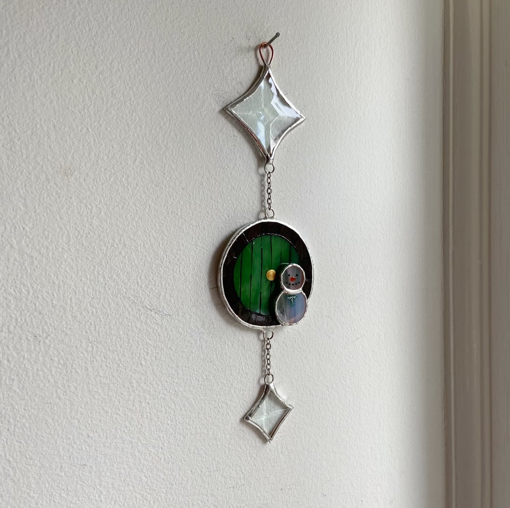 Image of Yuletide Halfling Home with Snowman 