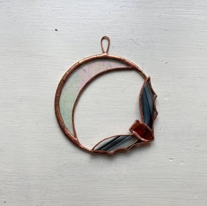 Image of Bat and Iridescent Moon Wreath 