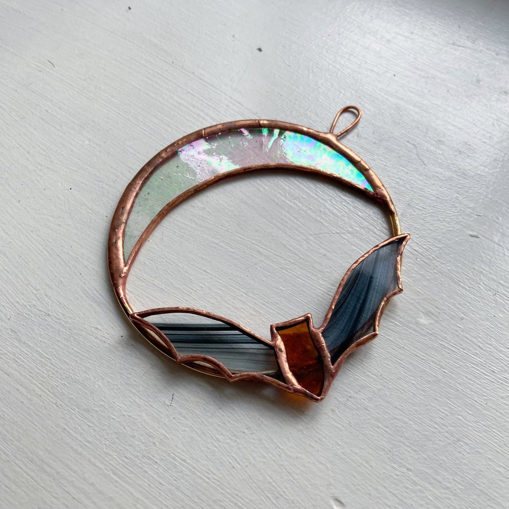 Image of Bat and Iridescent Moon Wreath 