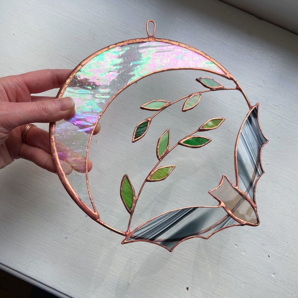 Image of Bat, Moon and Leaves Wreath
