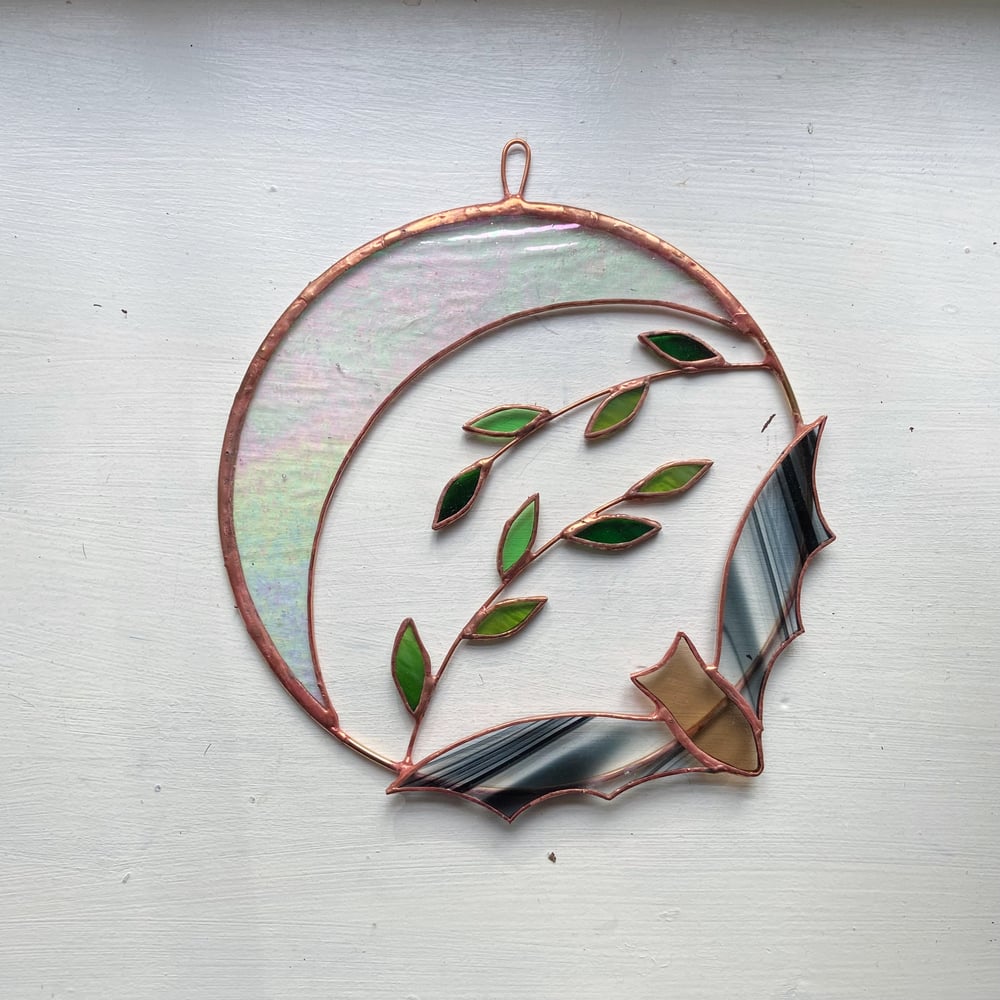 Image of Bat, Moon and Leaves Wreath