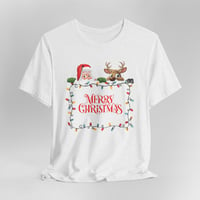 Image 1 of Merry Christmas Santa Claus Greeting Short Sleeve T-shirt