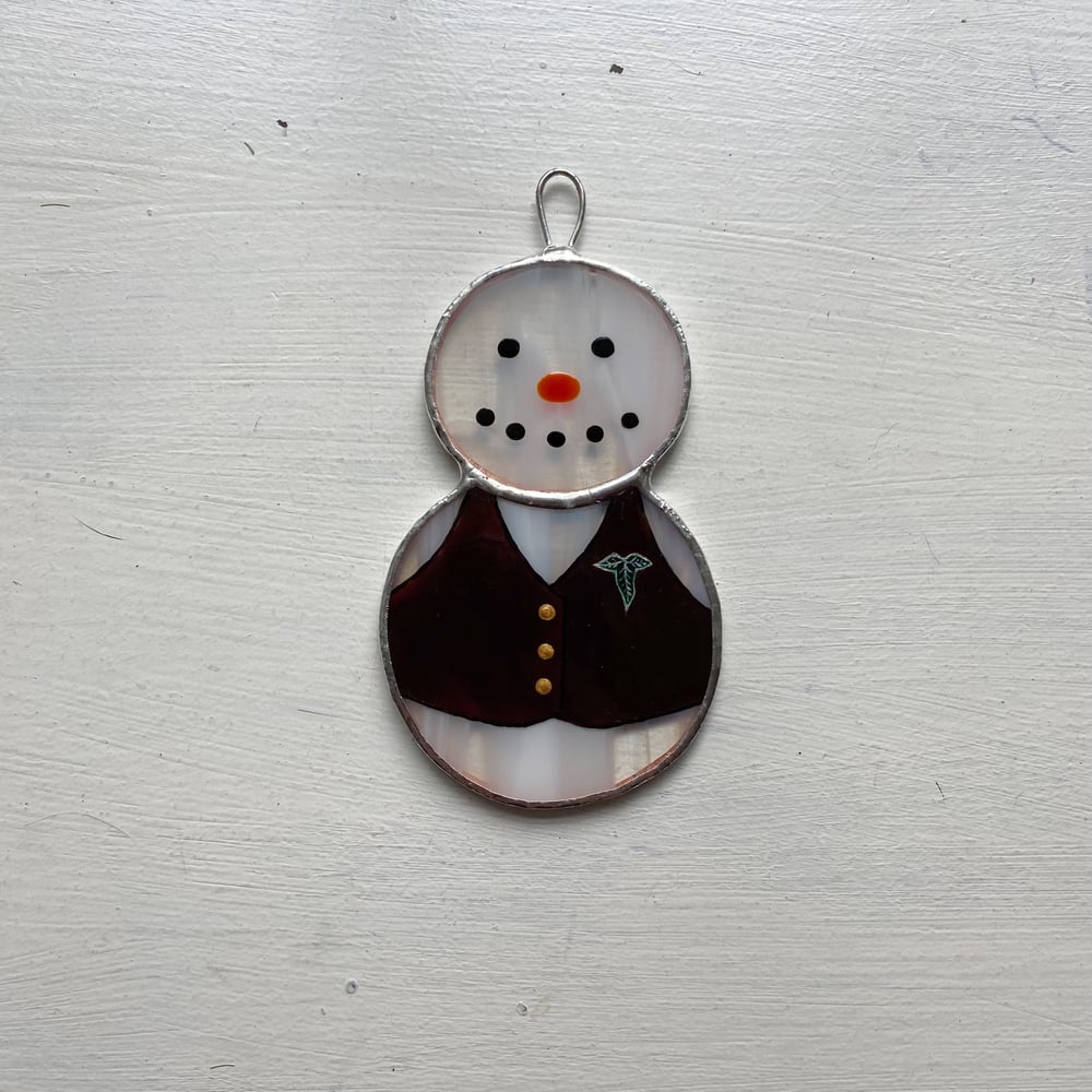Image of Halfling Snowman Suncatcher Ornament