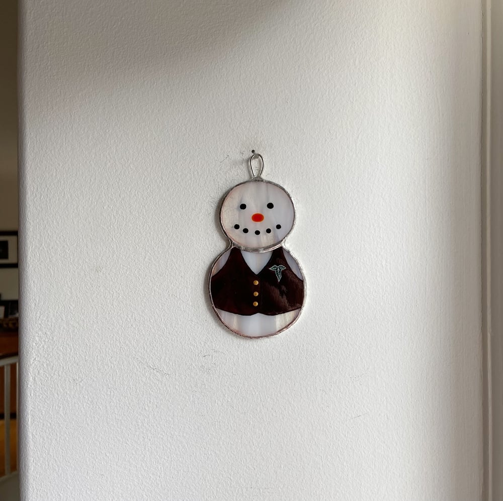 Image of Halfling Snowman Suncatcher Ornament