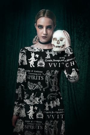 Image of Welcome to the Sabbat | Long Sleeve Midi Dress