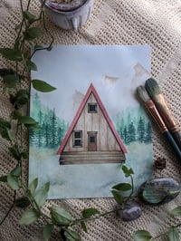 Image 1 of A Frame Cabin Print