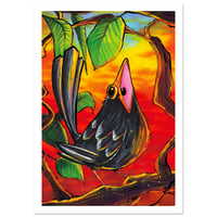 Image 2 of Blackbirds Tune • Blackbird Illustration Print