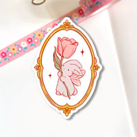 Bunny Frame Clear Glossy Vinyl Sticker