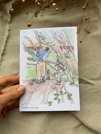 Image 1 of Four pack of 'Hedge Laying' christmas cards 