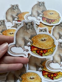 Image 1 of Bacon Egg and Cheese Rat Sticker