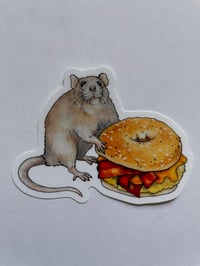 Image 2 of Bacon Egg and Cheese Rat Sticker