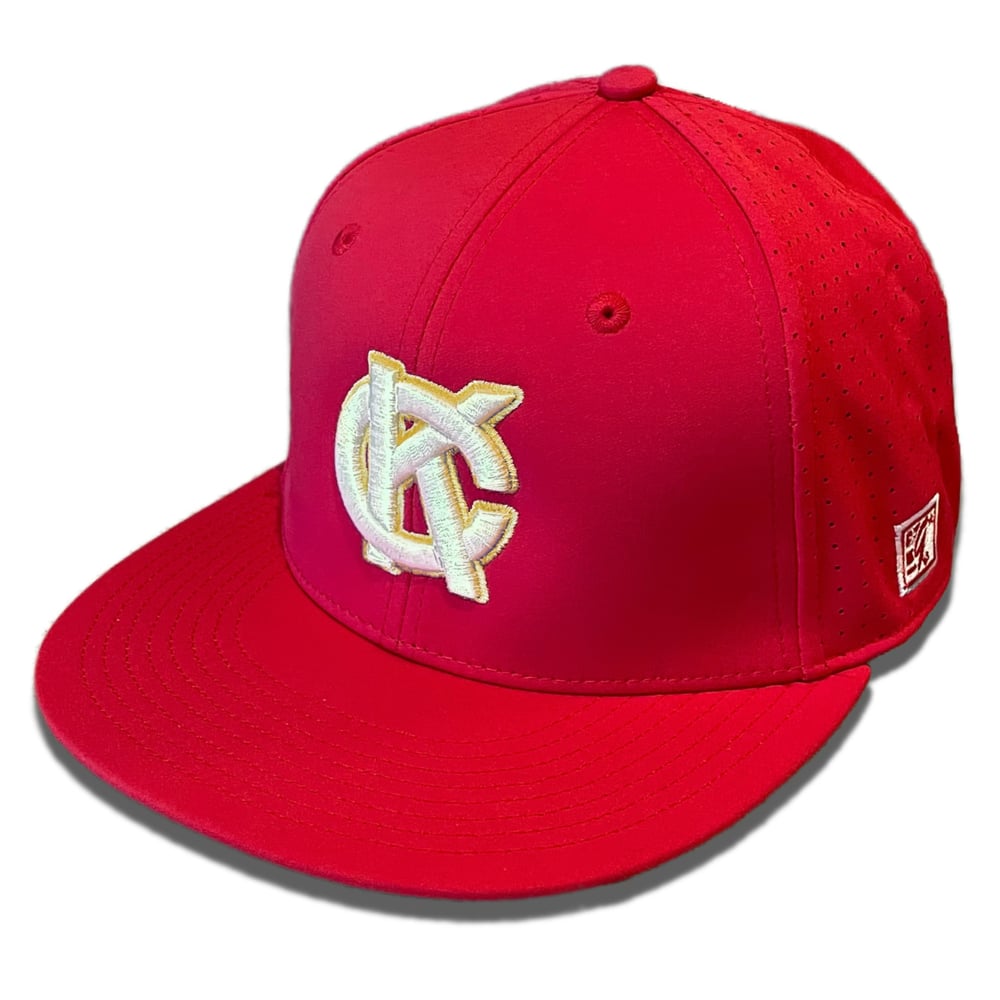 Image of KC Monogram Fitted Hat | Red