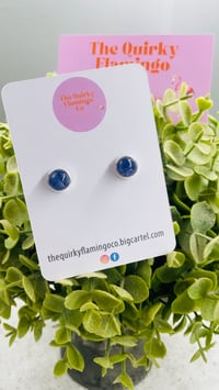 Silver Cornflower Blue Petal studs 