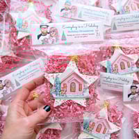 Image 5 of Pink Putz House glitter star ornament 