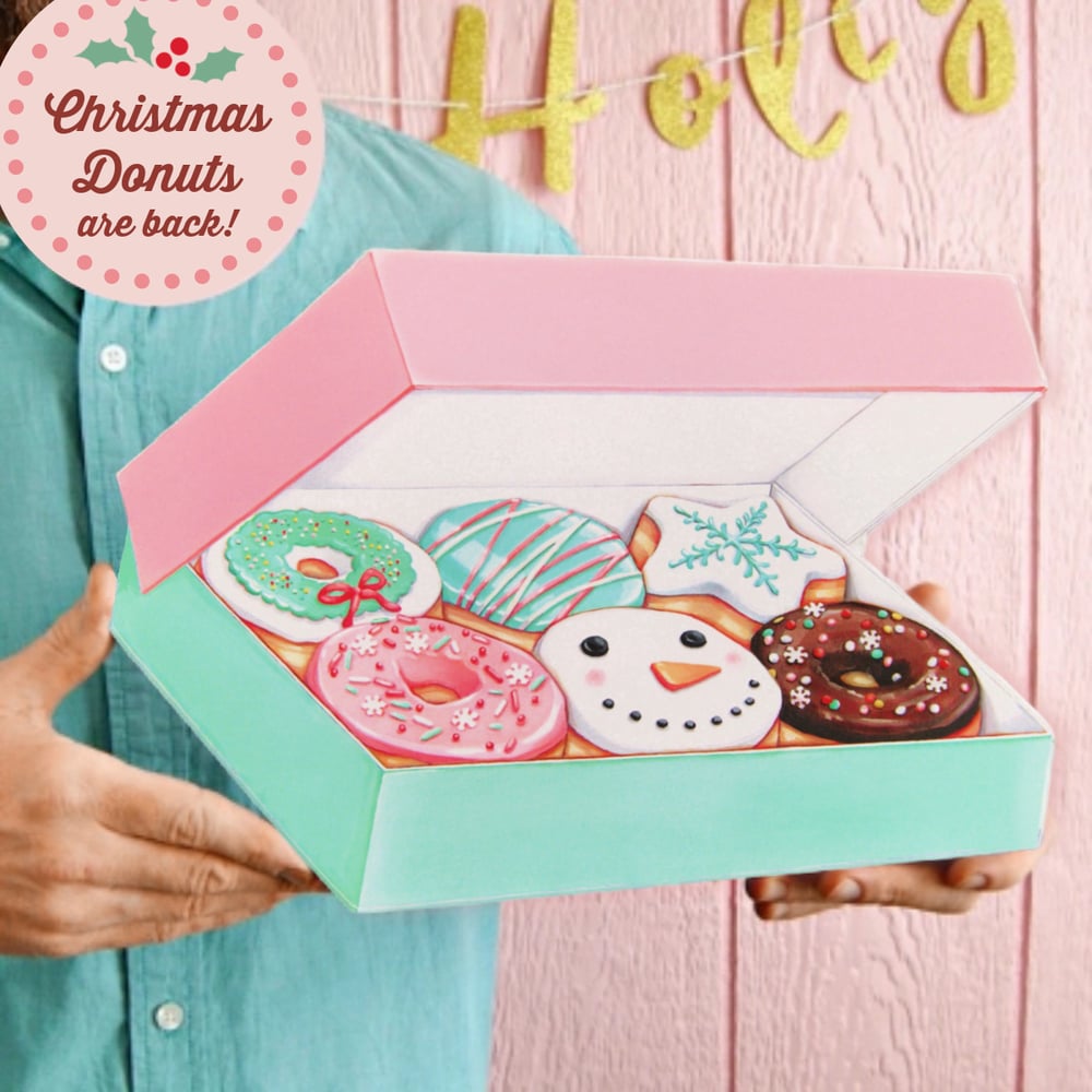 Image of Box of Christmas/winter Donuts plaque 