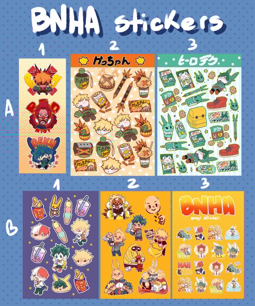 Image of BNHA paper kiss cut stiker sets 