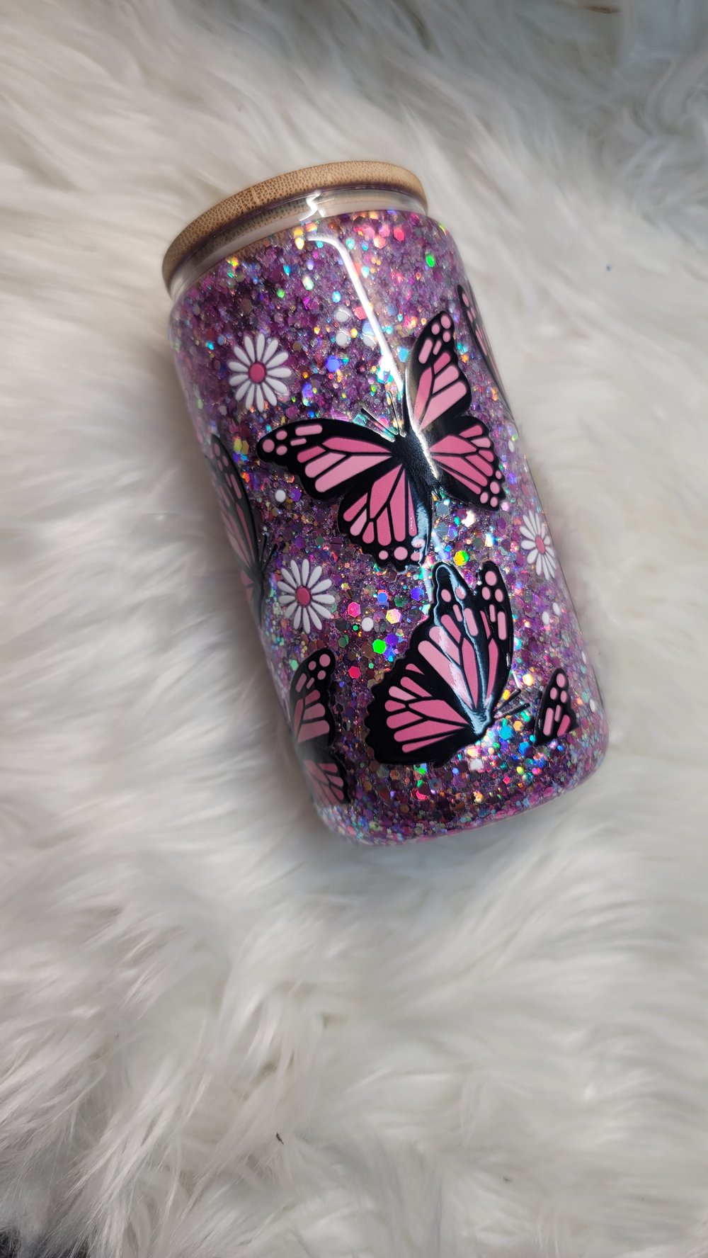 Image of Pink butterfly 16oz
