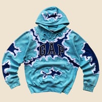 Image 1 of REWORKED GAP CRACKY SOFTBLUE HOODIE SIZE L