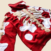 Image 5 of REWORKED NIKE FLOW 3D PUFF SKELETON RED HOODIE SIZE MEDIUM