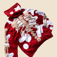 Image 6 of REWORKED NIKE FLOW 3D PUFF SKELETON RED HOODIE SIZE MEDIUM