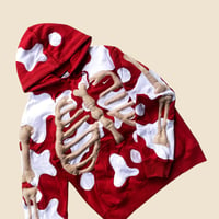 Image 2 of REWORKED NIKE FLOW 3D PUFF SKELETON RED HOODIE SIZE MEDIUM