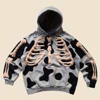 Image 1 of REWORKED NIKE FLOW 3D PUFF SKELETON GREY MISTY HOODIE SIZE LARGE 