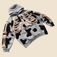 Image 2 of REWORKED NIKE FLOW 3D PUFF SKELETON GREY MISTY HOODIE SIZE LARGE 