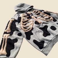 Image 3 of REWORKED NIKE FLOW 3D PUFF SKELETON GREY MISTY HOODIE SIZE LARGE 